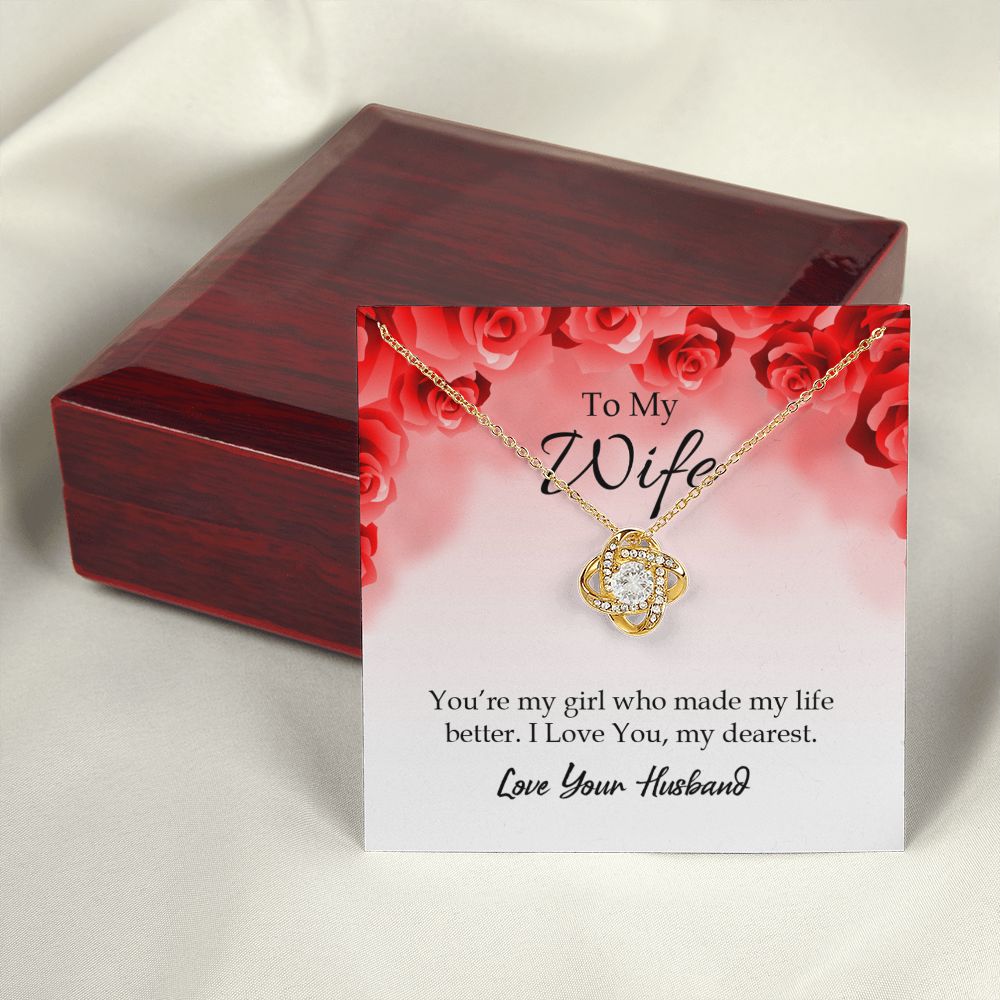 To My Wife You’re My Girl Infinity Knot Necklace Message Card-Express Your Love Gifts