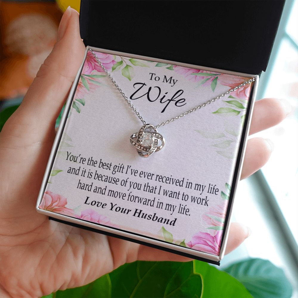 To My Wife You’re The Best Gift Infinity Knot Necklace Message Card-Express Your Love Gifts