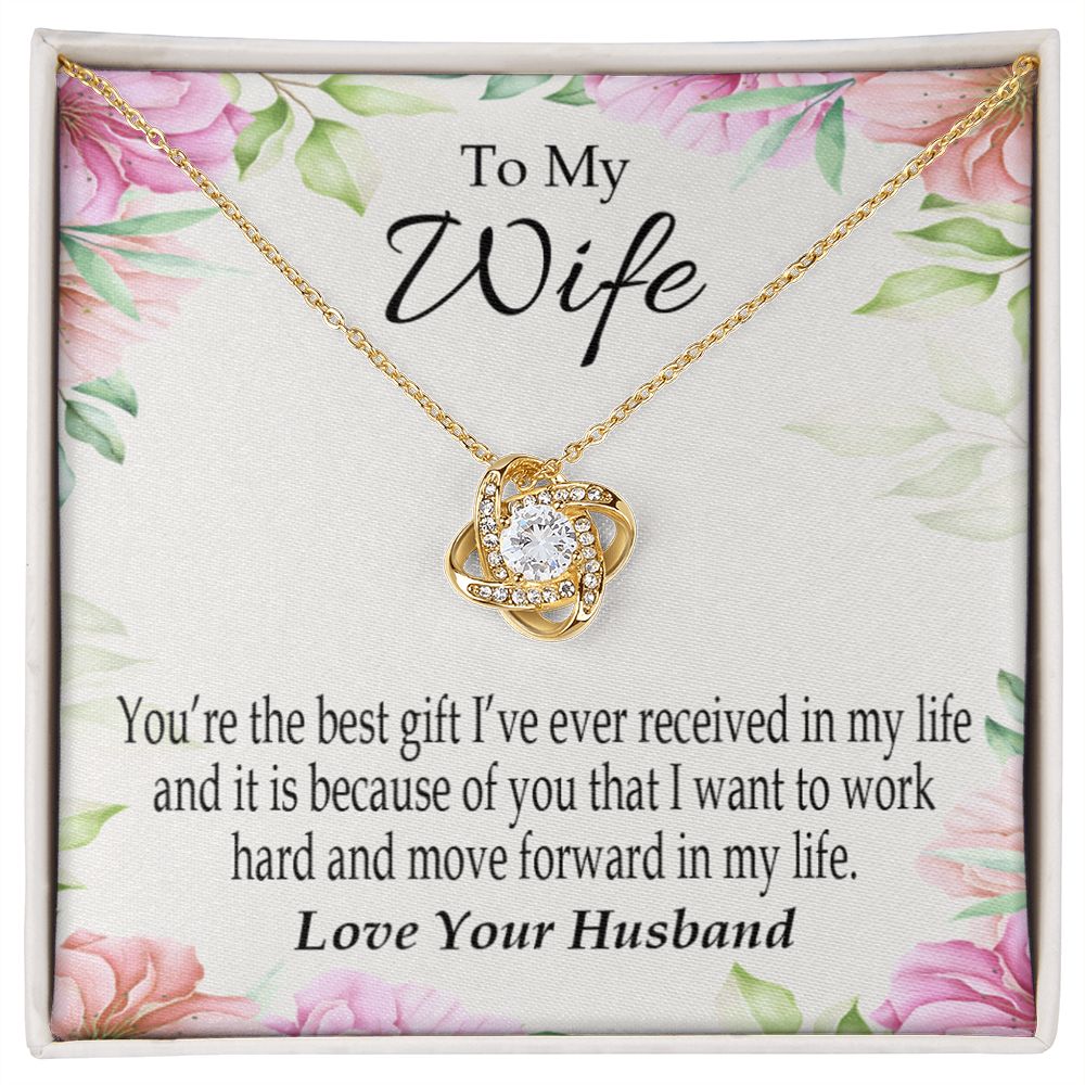 To My Wife You’re The Best Gift Infinity Knot Necklace Message Card-Express Your Love Gifts