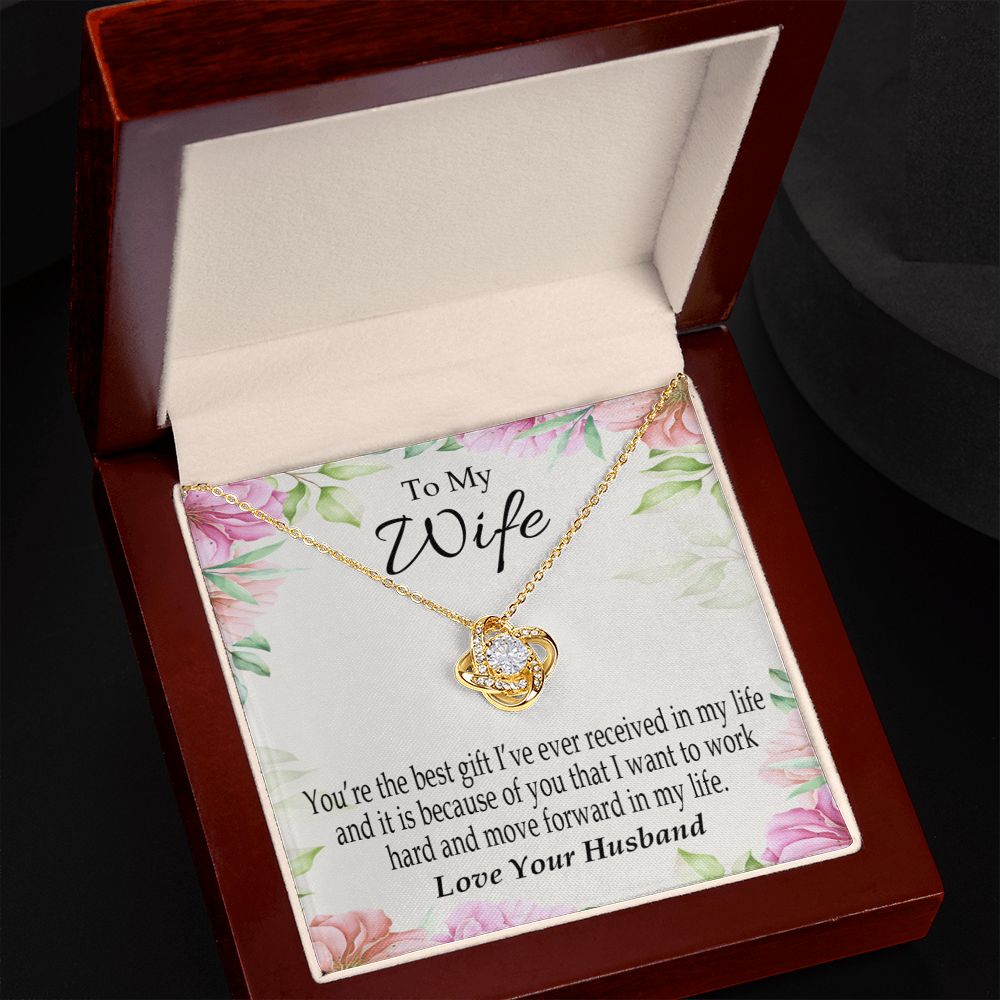 To My Wife You’re The Best Gift Infinity Knot Necklace Message Card-Express Your Love Gifts