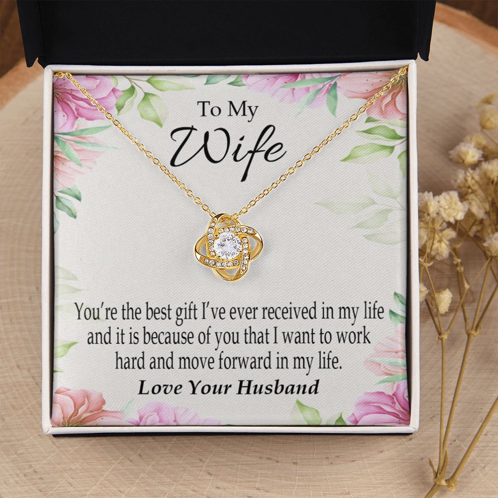 To My Wife You’re The Best Gift Infinity Knot Necklace Message Card-Express Your Love Gifts