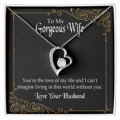 To My Wife You’re The Love of My Life Forever Necklace w Message Card-Express Your Love Gifts