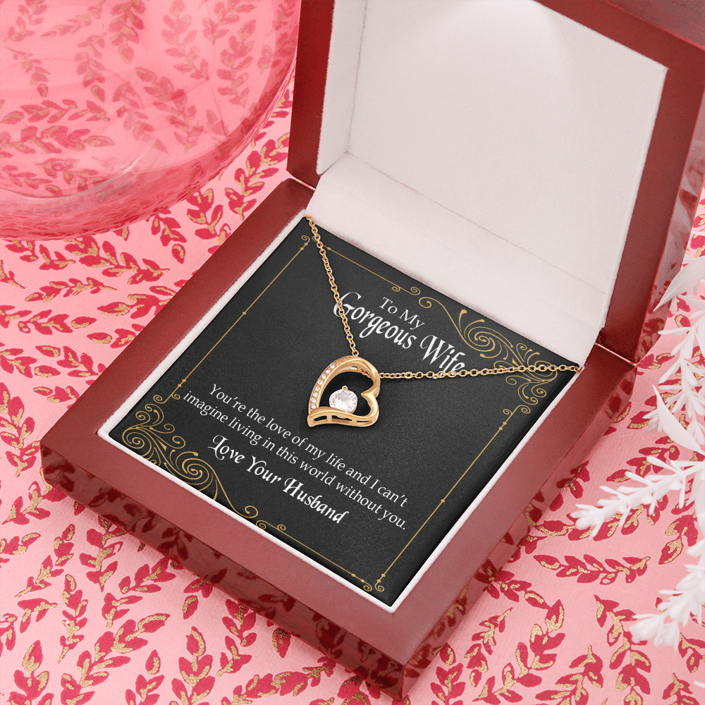 To My Wife You’re The Love of My Life Forever Necklace w Message Card-Express Your Love Gifts