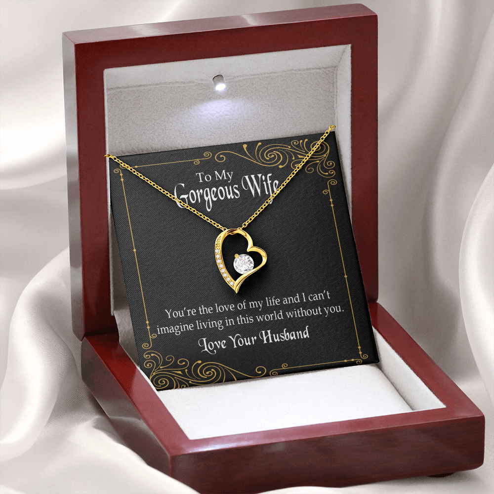 To My Wife You’re The Love of My Life Forever Necklace w Message Card-Express Your Love Gifts