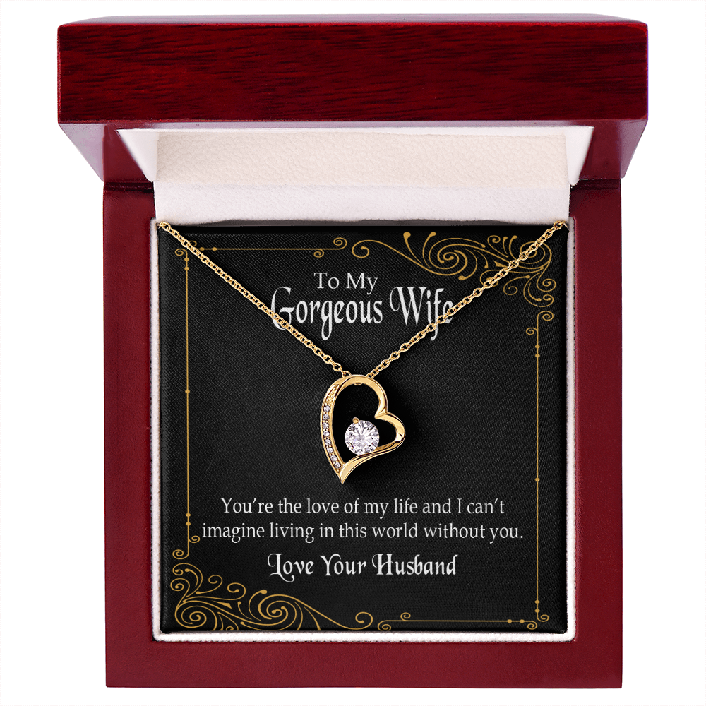 To My Wife You’re The Love of My Life Forever Necklace w Message Card-Express Your Love Gifts