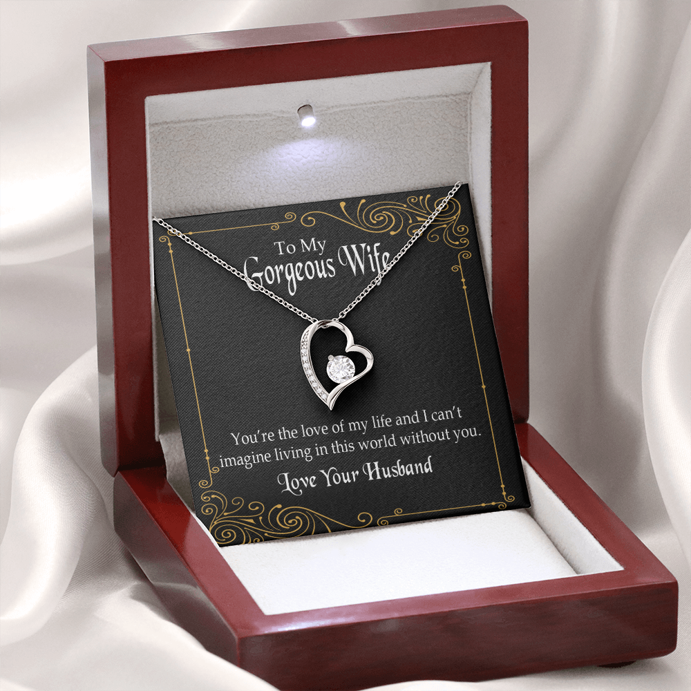To My Wife You’re The Love of My Life Forever Necklace w Message Card-Express Your Love Gifts