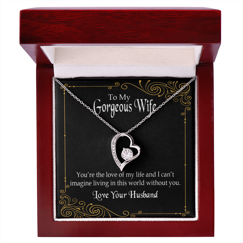 To My Wife You’re The Love of My Life Forever Necklace w Message Card-Express Your Love Gifts