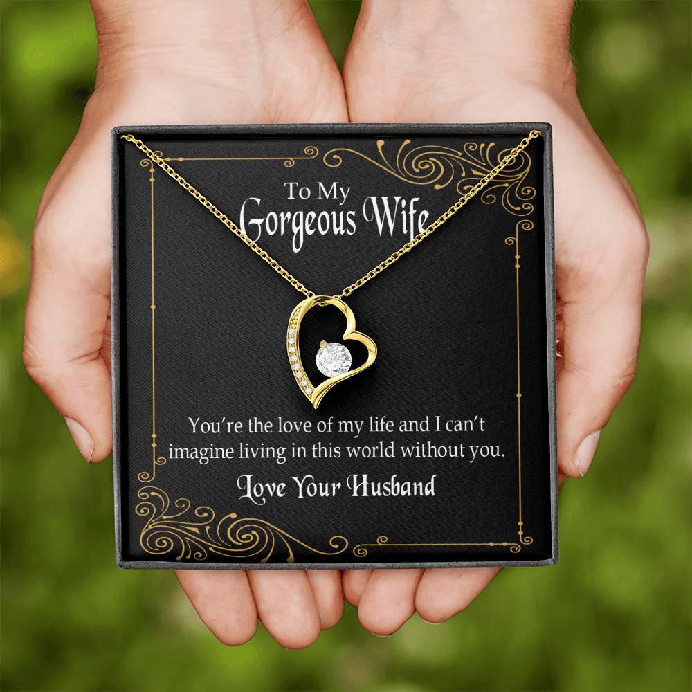 To My Wife You’re The Love of My Life Forever Necklace w Message Card-Express Your Love Gifts
