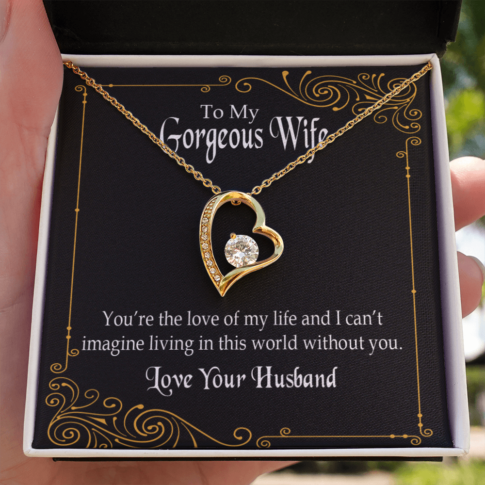 To My Wife You’re The Love of My Life Forever Necklace w Message Card-Express Your Love Gifts