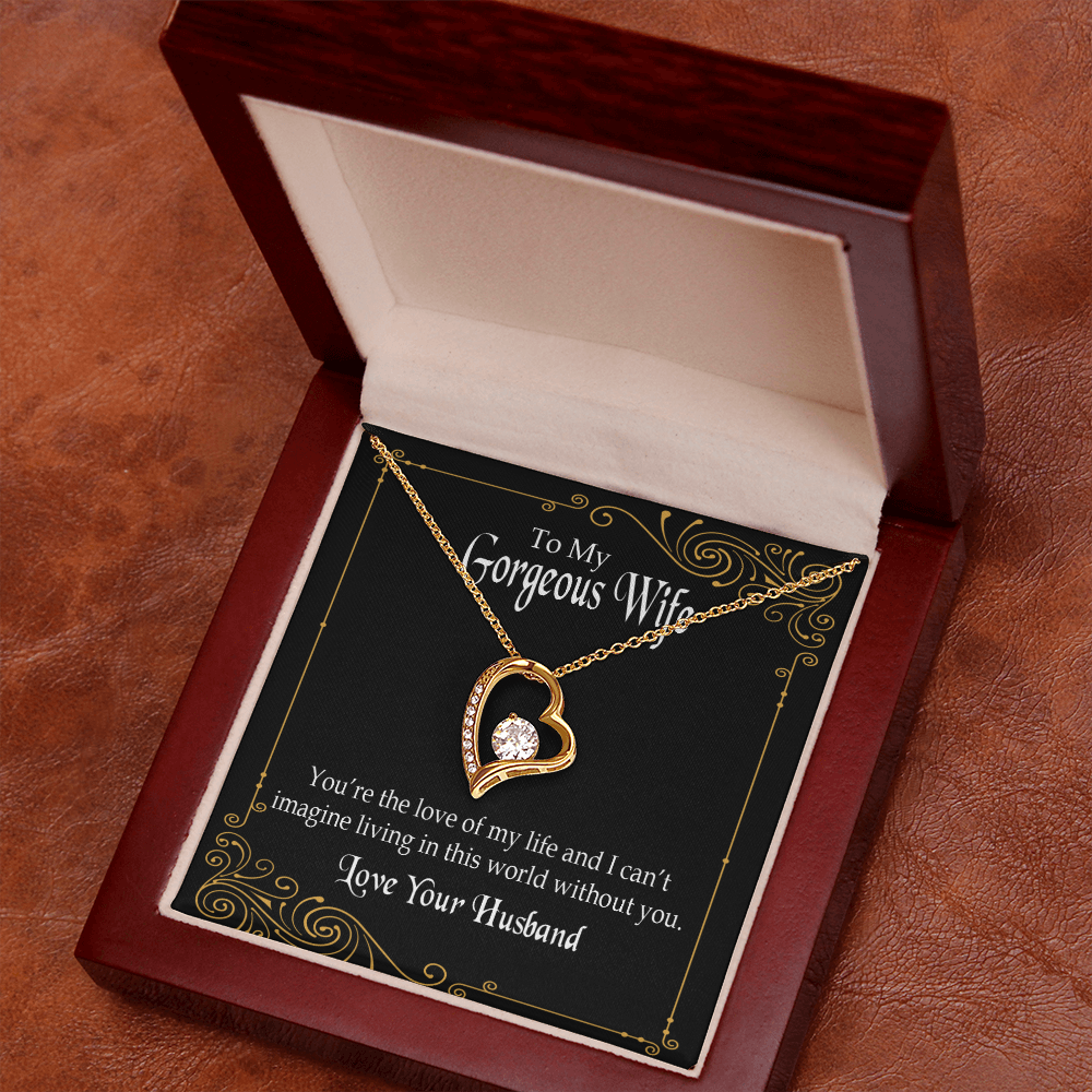 To My Wife You’re The Love of My Life Forever Necklace w Message Card-Express Your Love Gifts