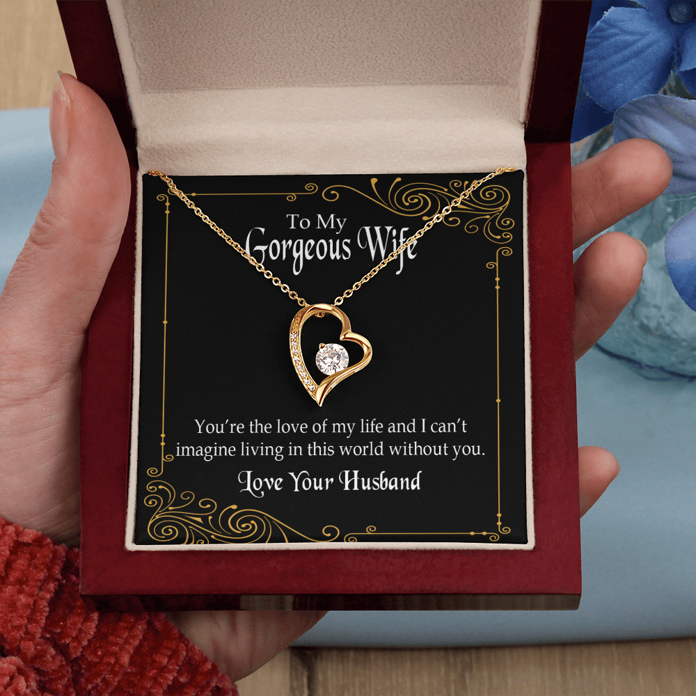 To My Wife You’re The Love of My Life Forever Necklace w Message Card-Express Your Love Gifts