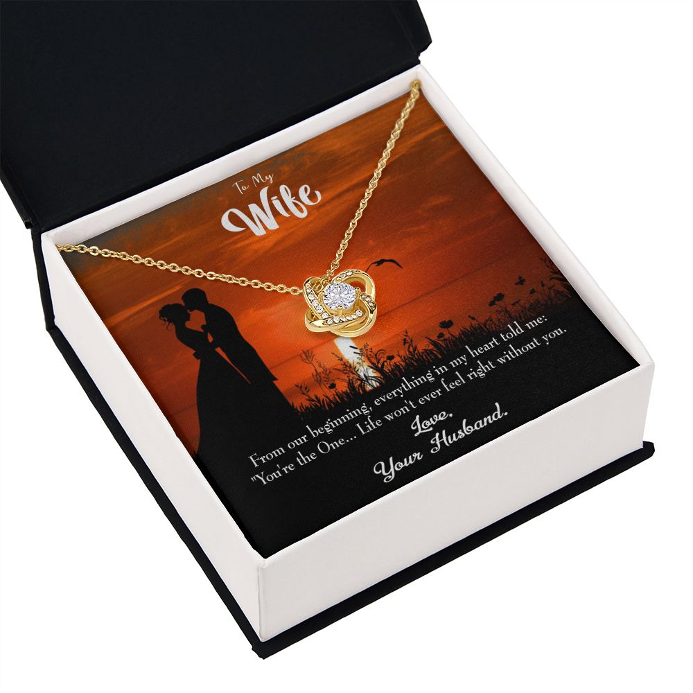 To My Wife You're the One! Infinity Knot Necklace Message Card-Express Your Love Gifts