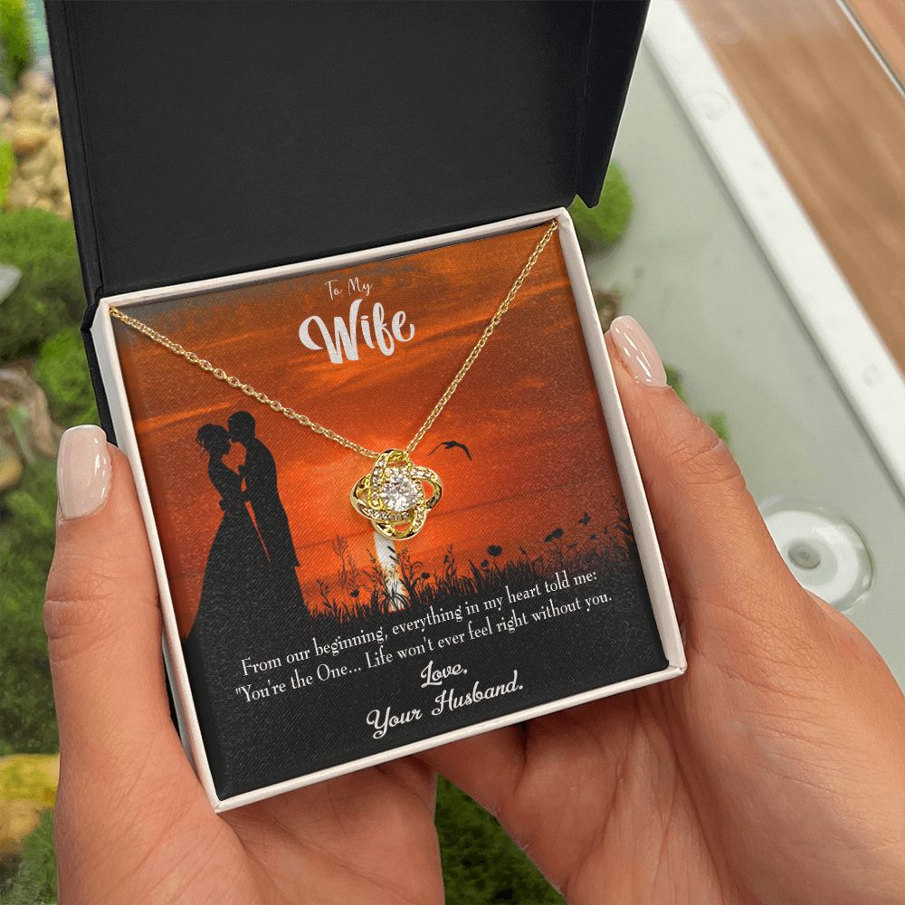 To My Wife You're the One! Infinity Knot Necklace Message Card-Express Your Love Gifts