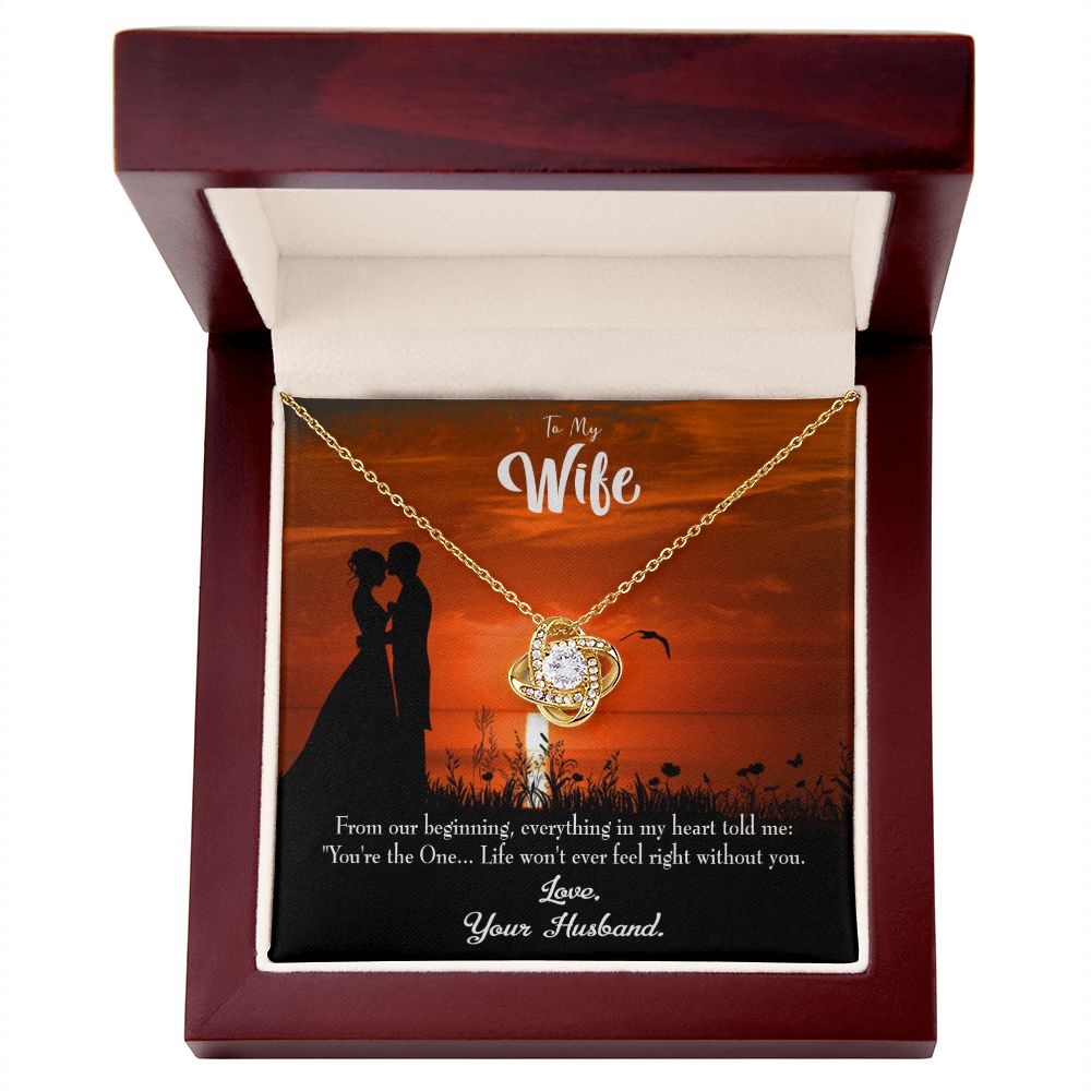 To My Wife You're the One! Infinity Knot Necklace Message Card-Express Your Love Gifts