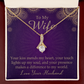 To My Wife Your Kiss Mends My Heart Alluring Ribbon Necklace Message Card-Express Your Love Gifts