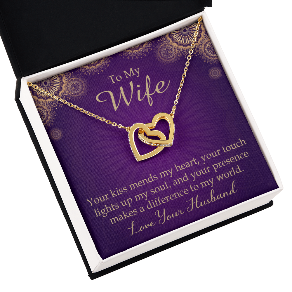 To My Wife Your Kiss Mends My Heart Inseparable Necklace-Express Your Love Gifts