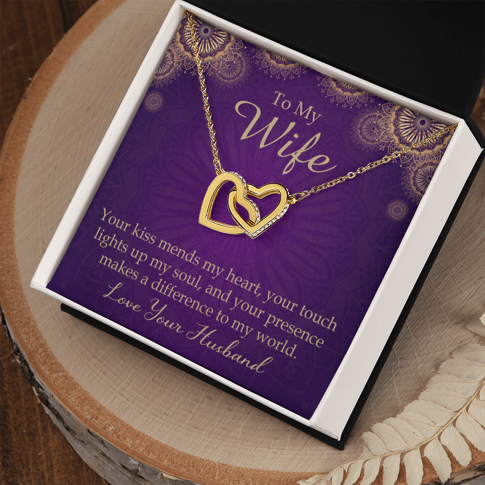 To My Wife Your Kiss Mends My Heart Inseparable Necklace-Express Your Love Gifts