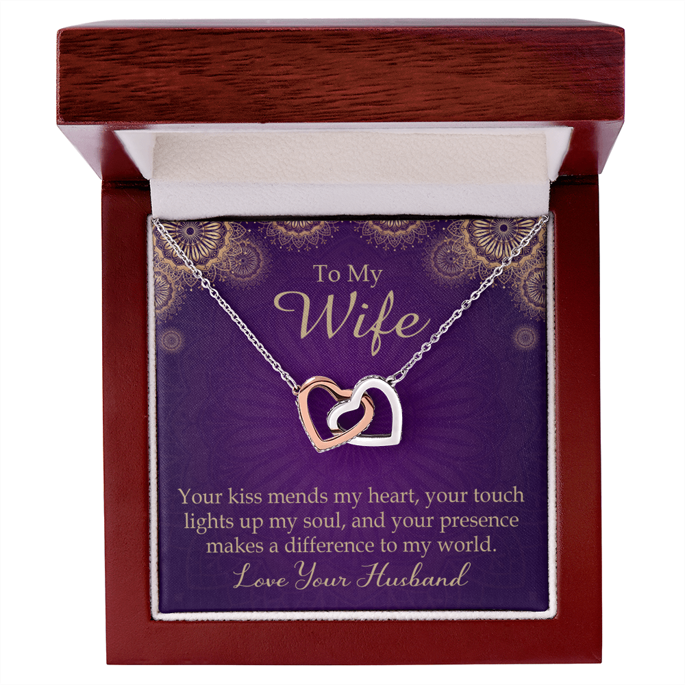 To My Wife Your Kiss Mends My Heart Inseparable Necklace-Express Your Love Gifts