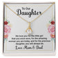 To Our Daughter We Love You Alluring Ribbon Necklace Message Card-Express Your Love Gifts