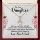 To Our Daughter We Love You Alluring Ribbon Necklace Message Card-Express Your Love Gifts