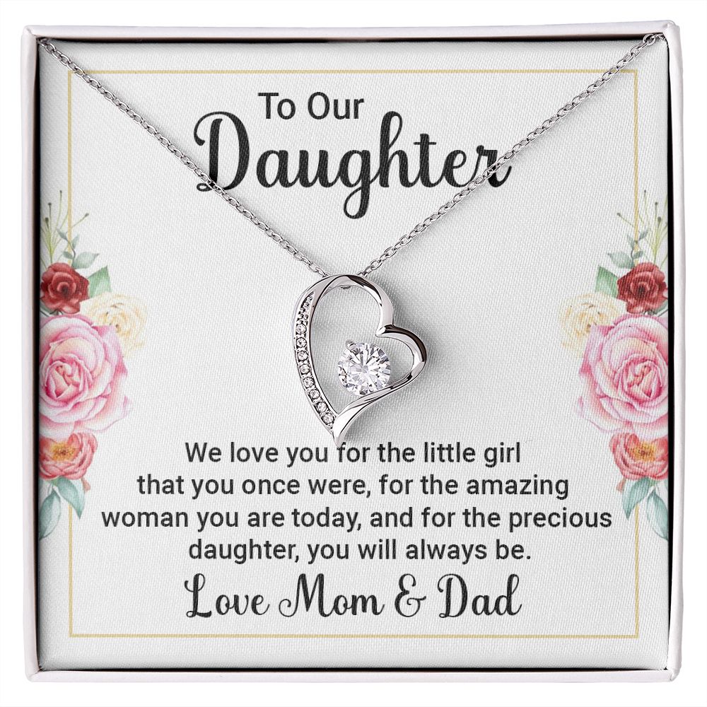 To Our Daughter We Love You Forever Necklace w Message Card-Express Your Love Gifts