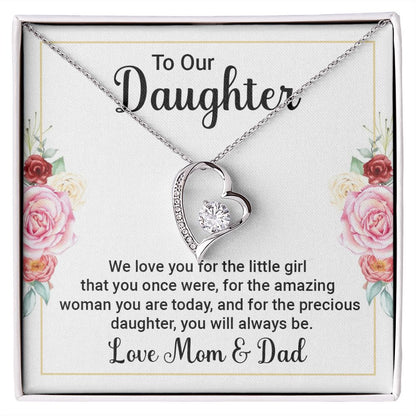 To Our Daughter We Love You Forever Necklace w Message Card-Express Your Love Gifts