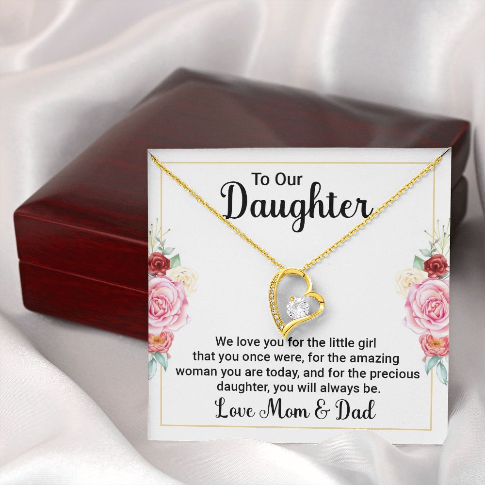 To Our Daughter We Love You Forever Necklace w Message Card-Express Your Love Gifts