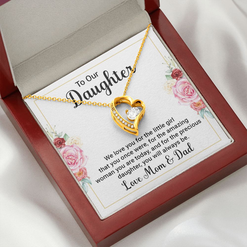 To Our Daughter We Love You Forever Necklace w Message Card-Express Your Love Gifts