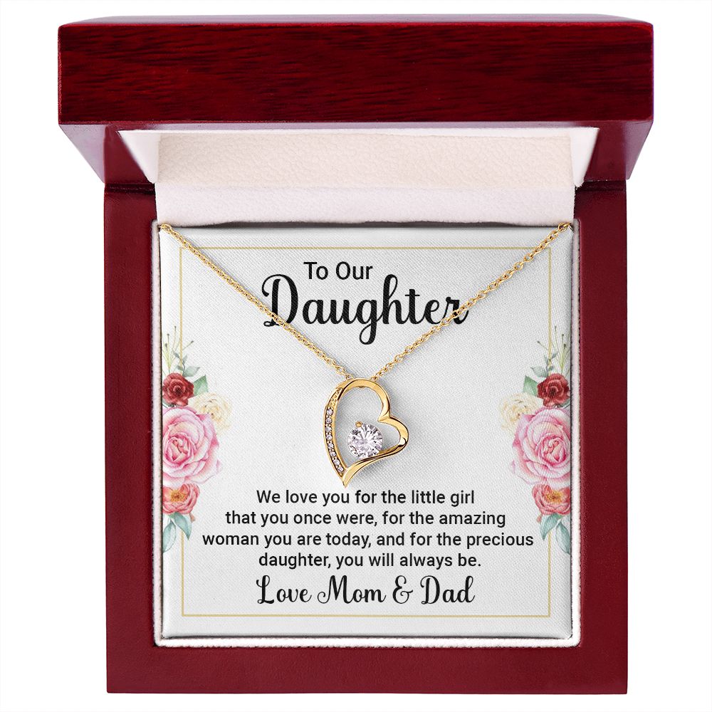 To Our Daughter We Love You Forever Necklace w Message Card-Express Your Love Gifts