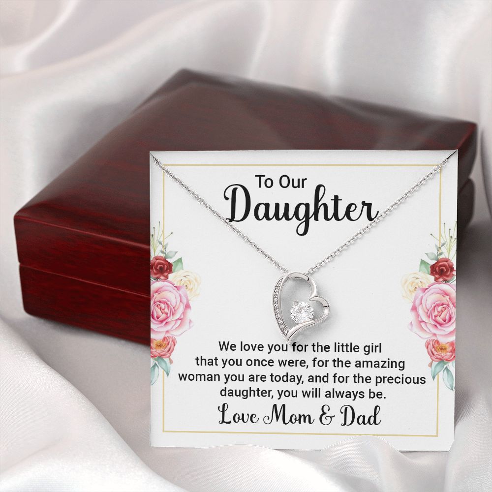 To Our Daughter We Love You Forever Necklace w Message Card-Express Your Love Gifts