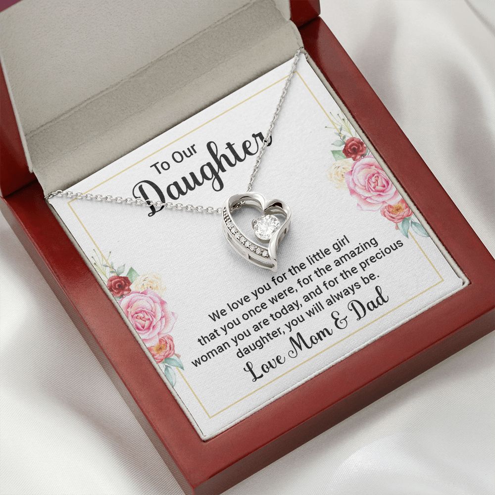 To Our Daughter We Love You Forever Necklace w Message Card-Express Your Love Gifts