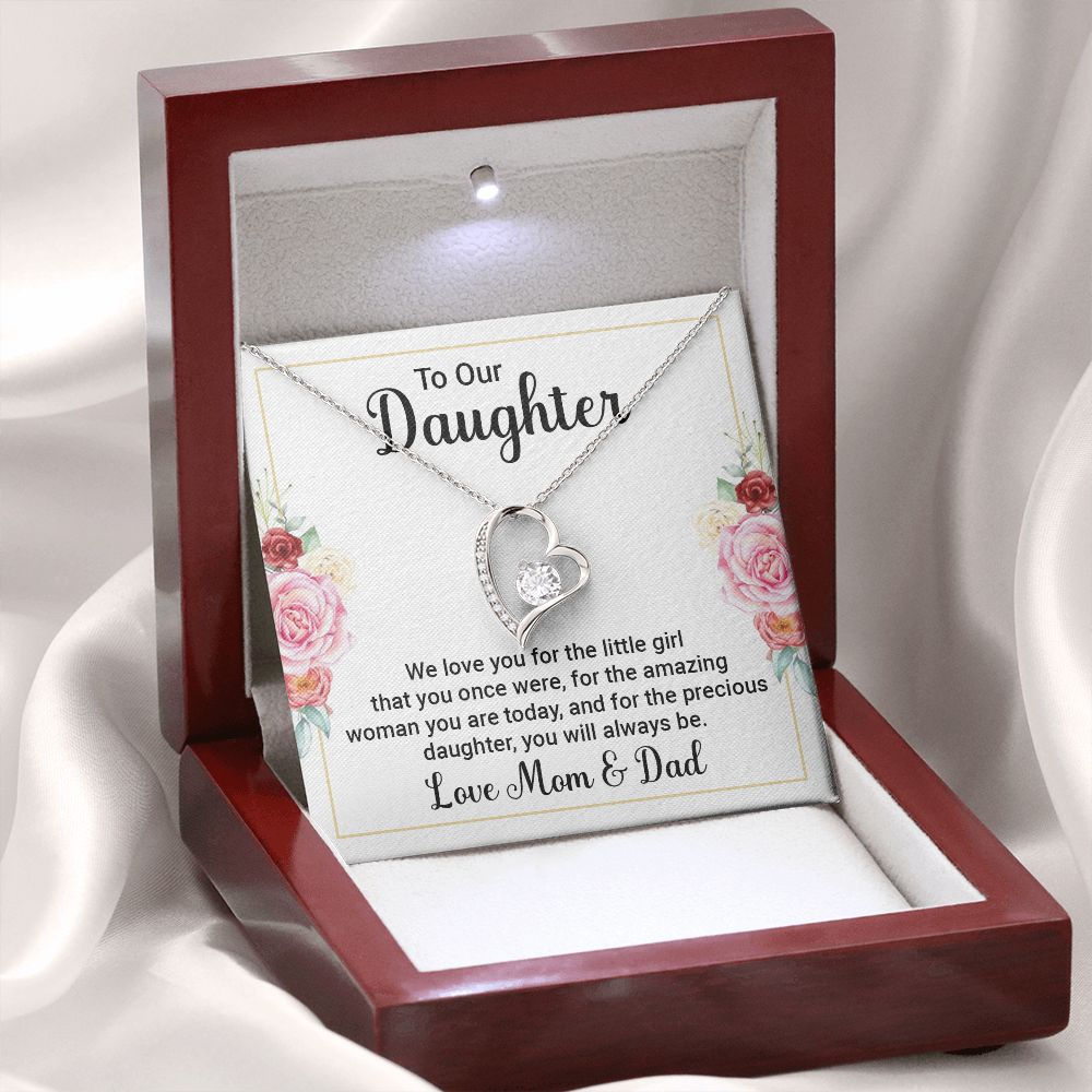 To Our Daughter We Love You Forever Necklace w Message Card-Express Your Love Gifts
