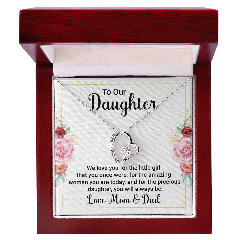 To Our Daughter We Love You Forever Necklace w Message Card-Express Your Love Gifts