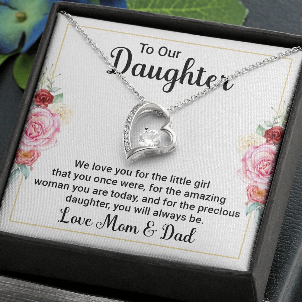 To Our Daughter We Love You Forever Necklace w Message Card-Express Your Love Gifts