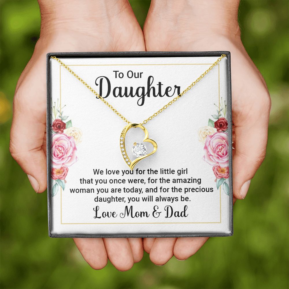 To Our Daughter We Love You Forever Necklace w Message Card-Express Your Love Gifts