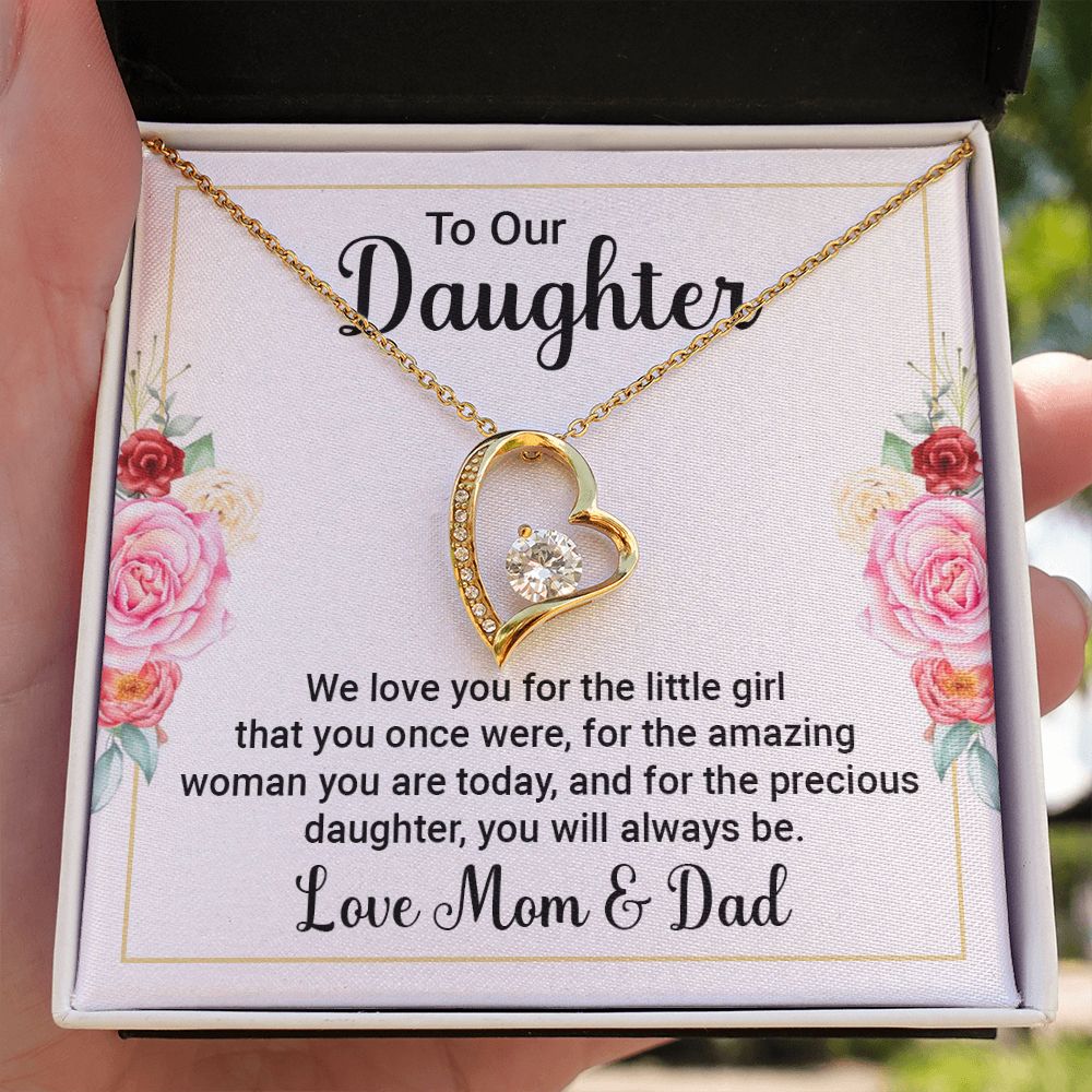 To Our Daughter We Love You Forever Necklace w Message Card-Express Your Love Gifts