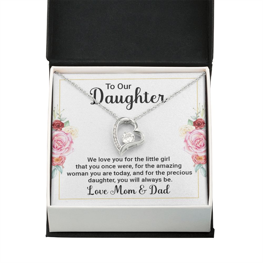 To Our Daughter We Love You Forever Necklace w Message Card-Express Your Love Gifts