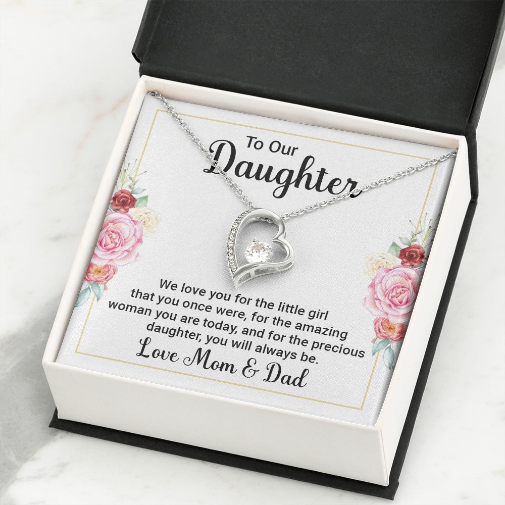 To Our Daughter We Love You Forever Necklace w Message Card-Express Your Love Gifts
