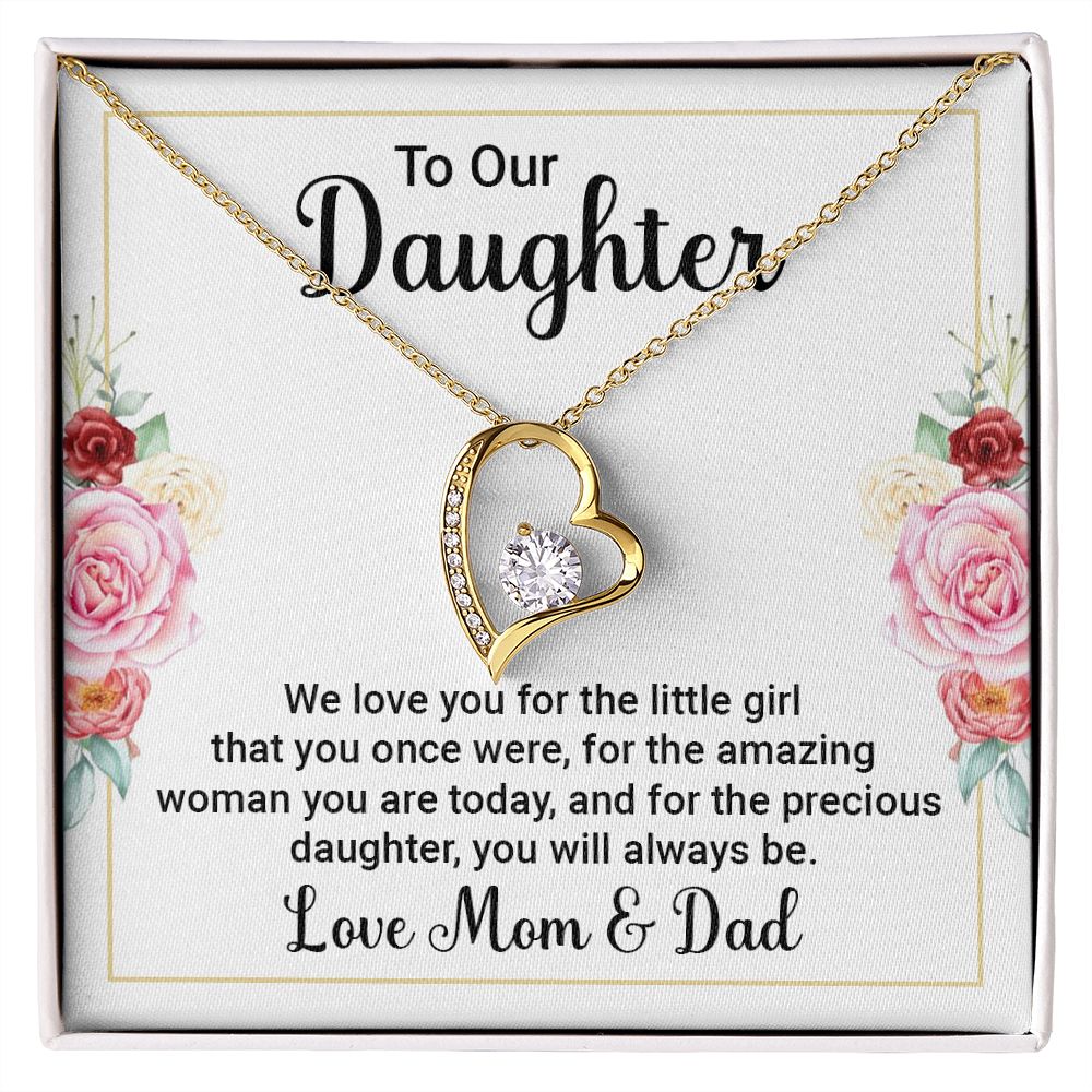 To Our Daughter We Love You Forever Necklace w Message Card-Express Your Love Gifts
