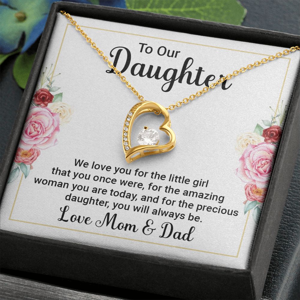 To Our Daughter We Love You Forever Necklace w Message Card-Express Your Love Gifts