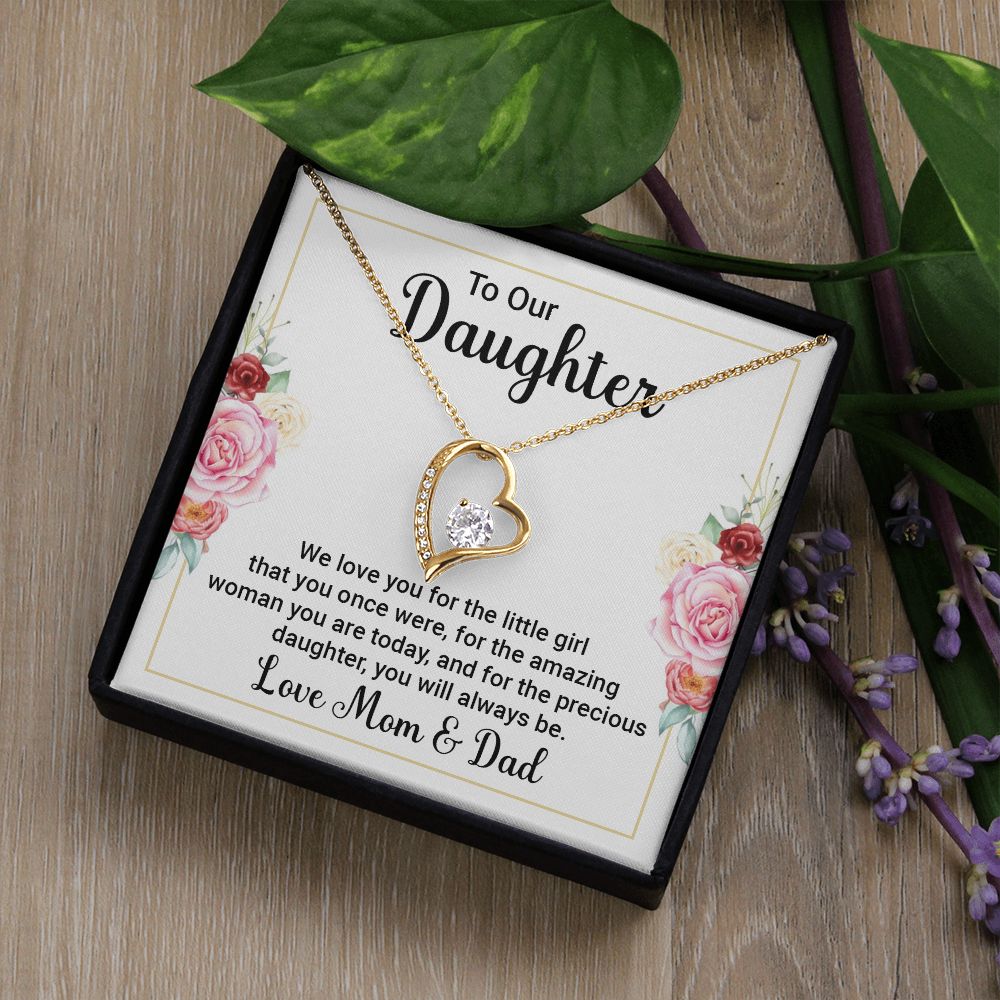 To Our Daughter We Love You Forever Necklace w Message Card-Express Your Love Gifts