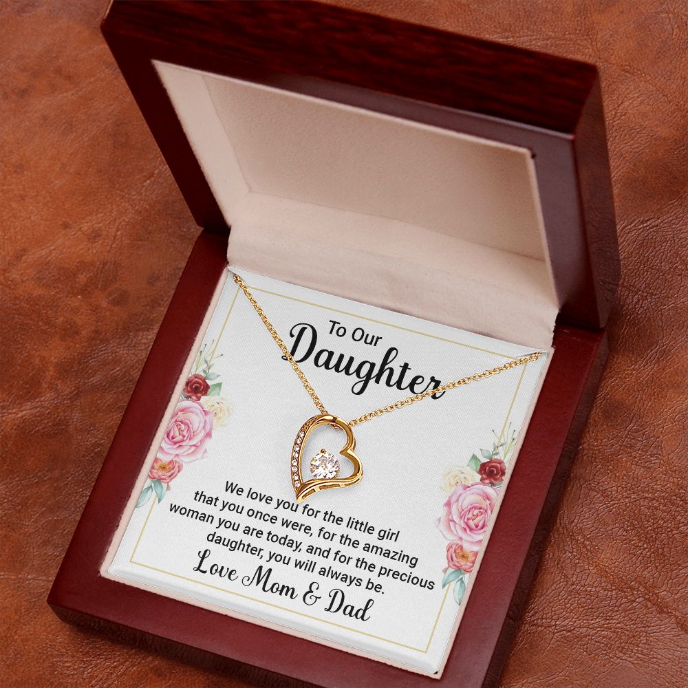 To Our Daughter We Love You Forever Necklace w Message Card-Express Your Love Gifts