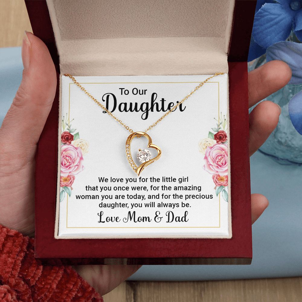 To Our Daughter We Love You Forever Necklace w Message Card-Express Your Love Gifts