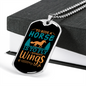 To Ride a Horse is to Fly Without Wings Horse Necklace Stainless Steel or 18k Gold Dog Tag 24" Chain-Express Your Love Gifts