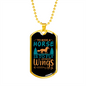 To Ride a Horse is to Fly Without Wings Horse Necklace Stainless Steel or 18k Gold Dog Tag 24" Chain-Express Your Love Gifts