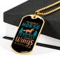 To Ride a Horse is to Fly Without Wings Horse Necklace Stainless Steel or 18k Gold Dog Tag 24" Chain-Express Your Love Gifts