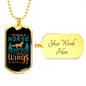 To Ride a Horse is to Fly Without Wings Horse Necklace Stainless Steel or 18k Gold Dog Tag 24" Chain-Express Your Love Gifts