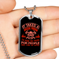 To Risk For People Firefighter Gift Stainless Steel or 18k Gold Dog Tag 24" Chain-Express Your Love Gifts