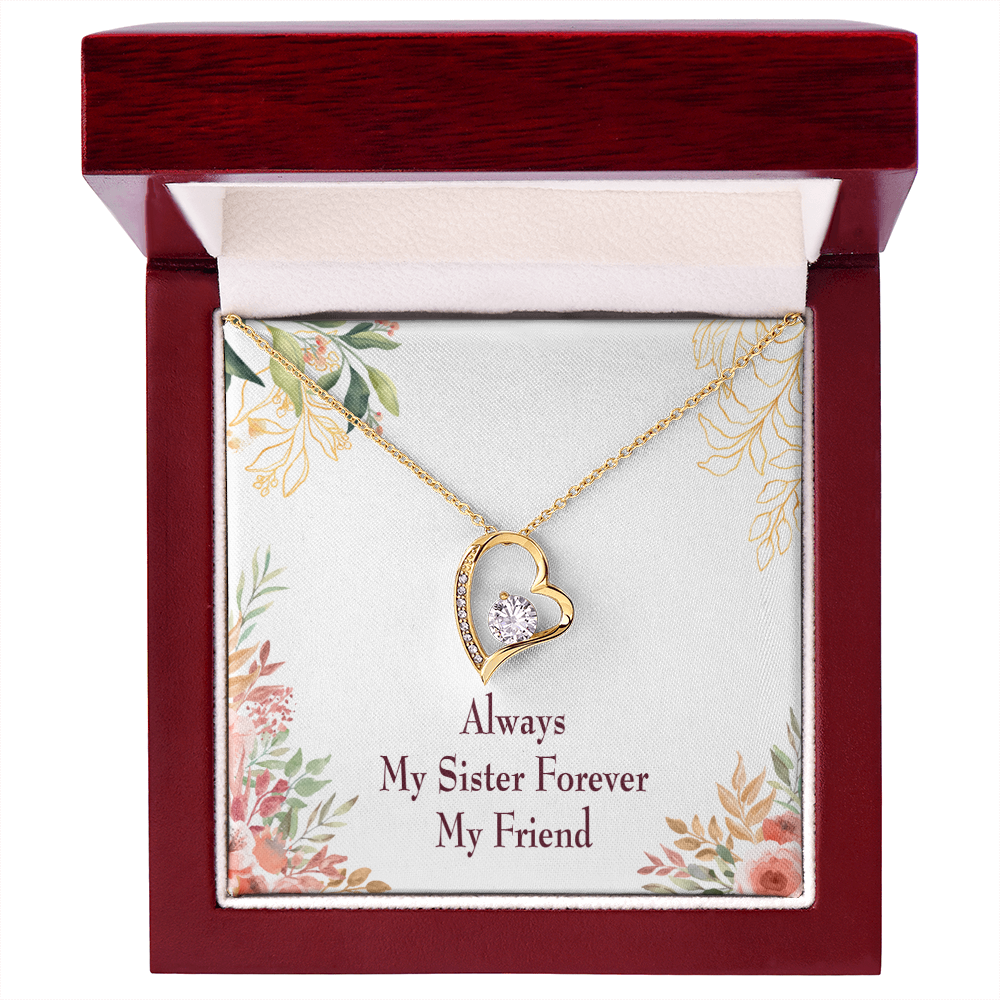 To Sister Forever Forever Necklace w Message Card-Express Your Love Gifts