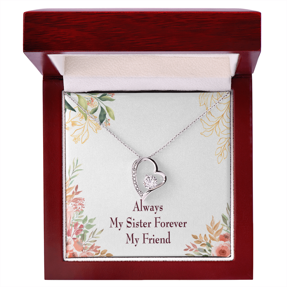 To Sister Forever Forever Necklace w Message Card-Express Your Love Gifts